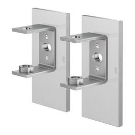 Zack Soporte Pared Set 2 Linea Mate Matt Brush Polish Acero Inoxidable 3x6 cm